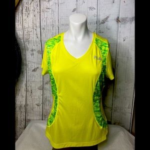 Fila yellow and green running shirt size lr